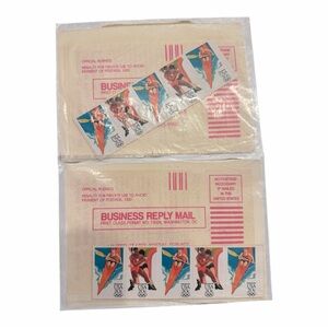Vintage 1984 Olympics Postal Card Packet with Stamps Lot of 2